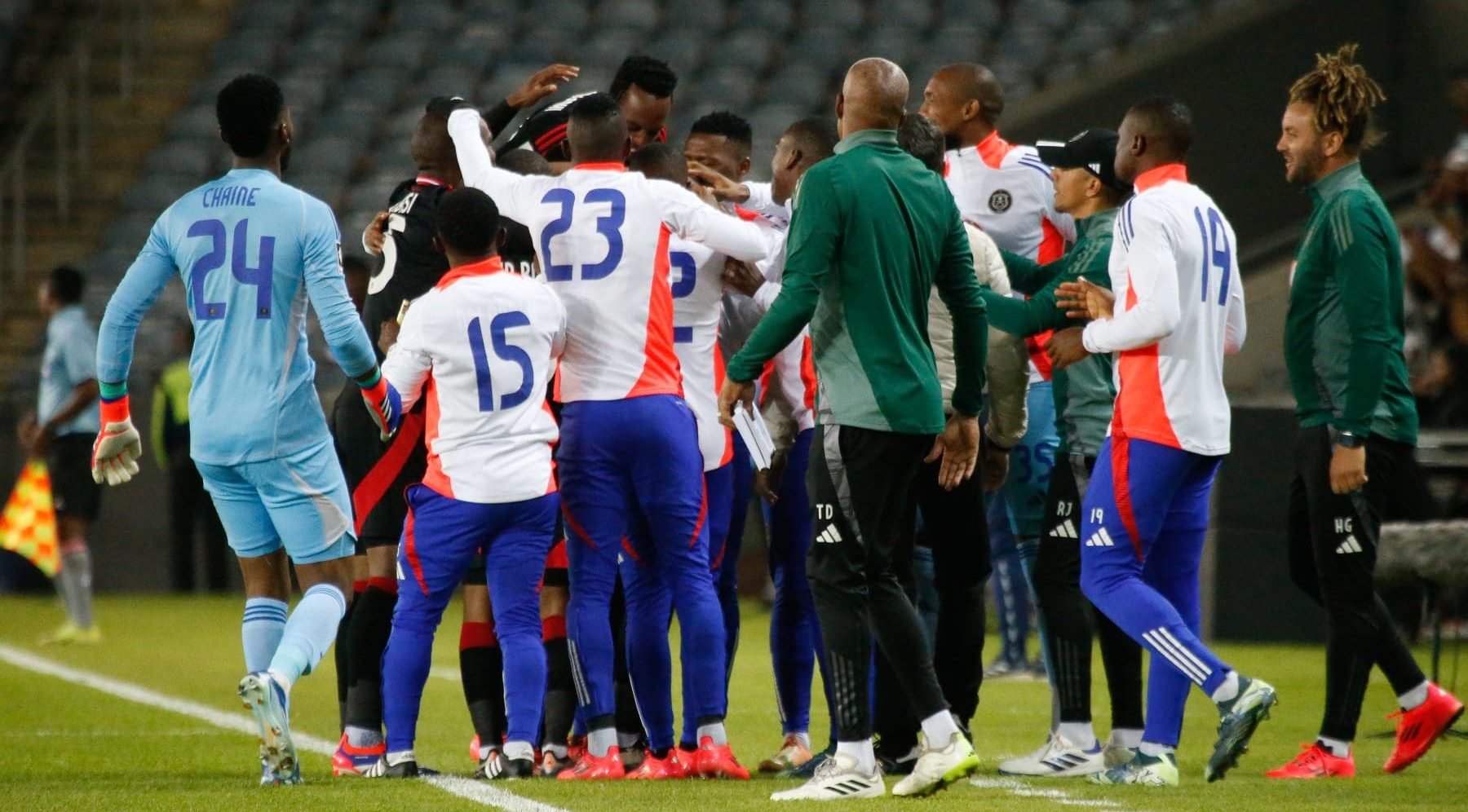 Orlando Pirates players in celebratory mood