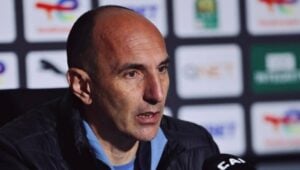 Pyramids FC coach Krunoslav Jurčić addressing the media