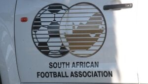 A SAFA Logo in a car at the promotion playoffs