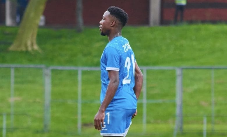 Durban City FC player Sinamandla Zondi during the match