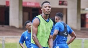 Sinamandla Zondi doing a pre-match warm up at Durban City