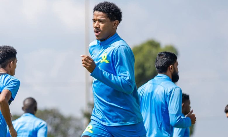 Mamelodi Sundowns attacker Jayden Adams training