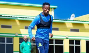 Themba Zwane of Mamelodi Sundowns at training