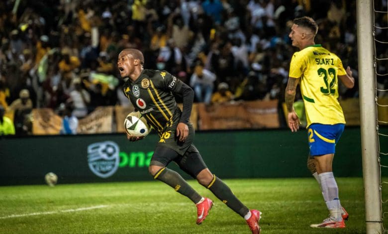 Wandile Duba celebrate a goal against Mamelodi Sundowns
