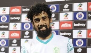 AmaZulu FC defender Abbubaker Mobara after collecting a Man of the Match award