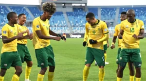 Amajita at U-20 AFCON celebrating a goal that saw them reach the final