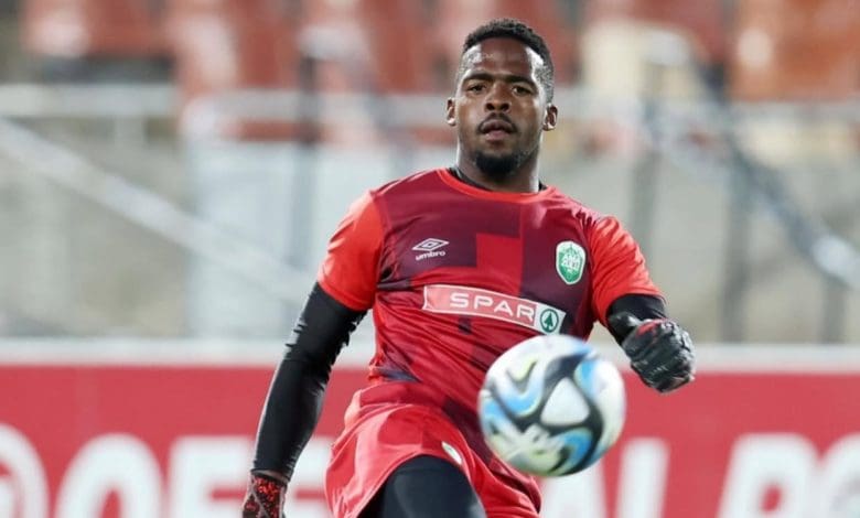 AmaZulu FC goalkeeper Andile Mbanjwa during the warm-up