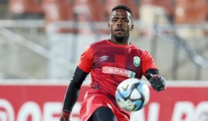 AmaZulu FC goalkeeper Andile Mbanjwa during the warm-up