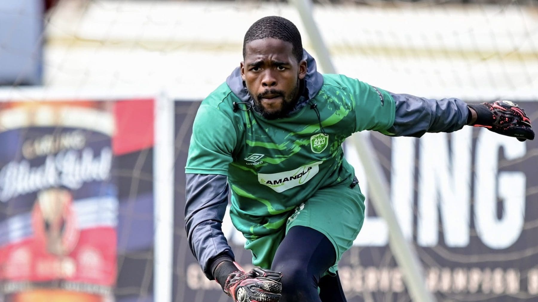 AmaZulu FC goalkeeper Andile Mbanjwa during the training session 