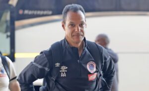 SuperSport United interim coach Andre Arendse arriving for a match