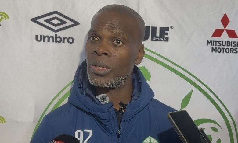 AmaZulu FC coach Arthur Zwane speaking with media