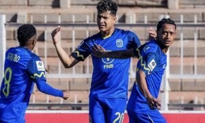 Cape Town City FC players celebrating a goal