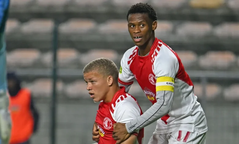 Cape Town Spurs talents Asanele Velebayi and Luke Baartman during a game
