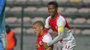 Cape Town Spurs talents Asanele Velebayi and Luke Baartman during a game