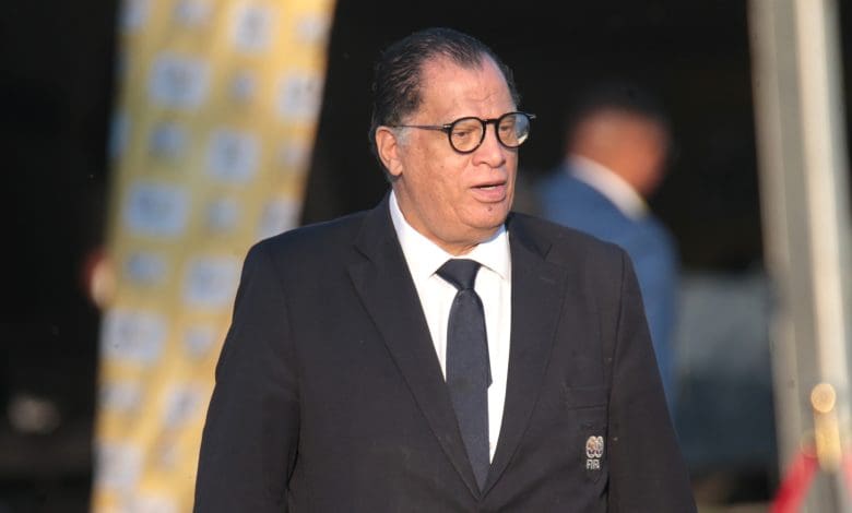 SAFA president Danny Jordaan walking during the playoffs