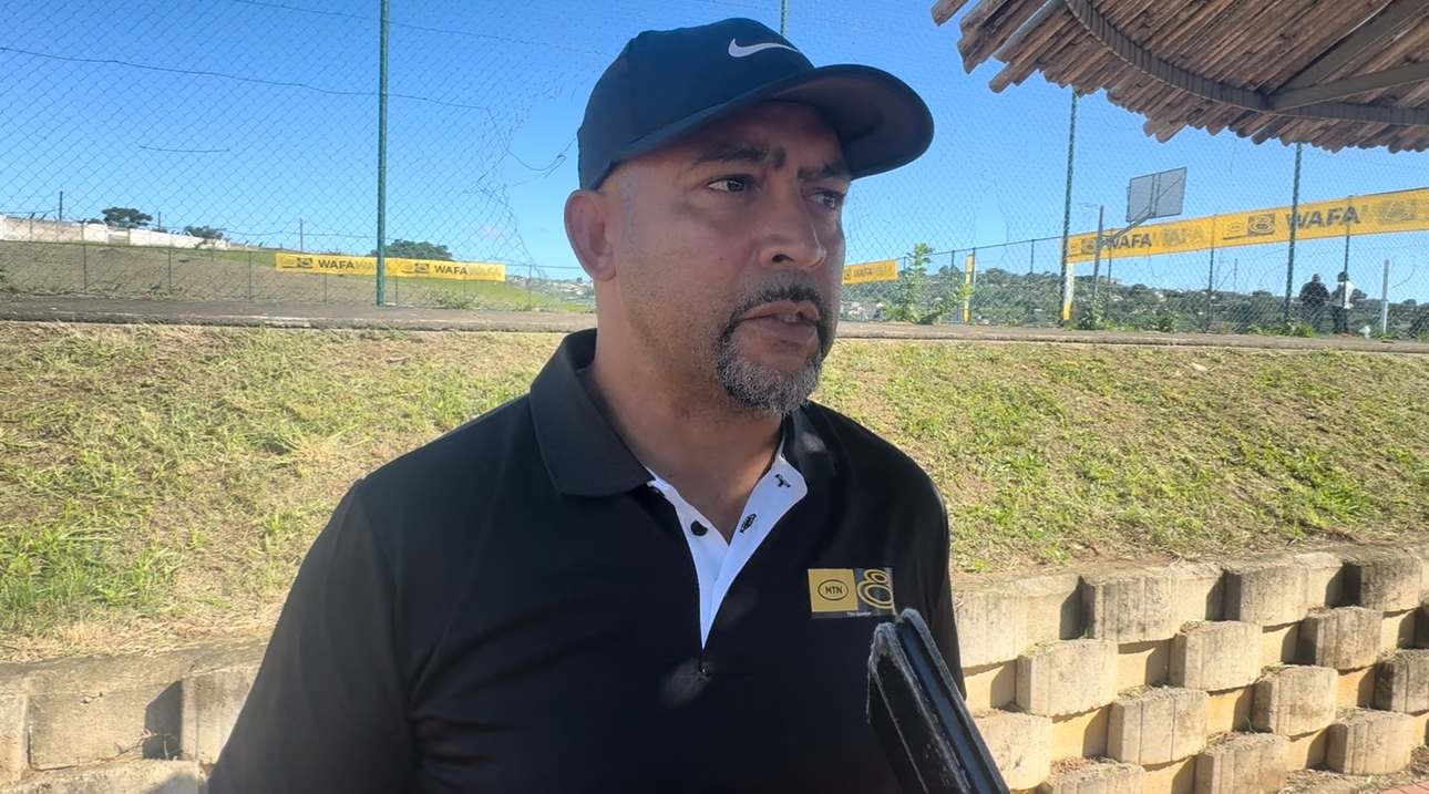 Kaizer Chiefs legend Fabian McCarthy speaking with journalists 