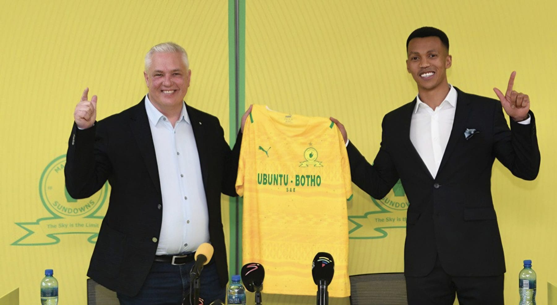 Mamelodi Sundowns Sporting Director Flemming Berg with chairman Tlhopie Motsepe