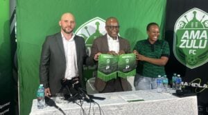 Gian Chidoni, Sandile Zungu and Snenjabulo Zungu during the sponsor announcement