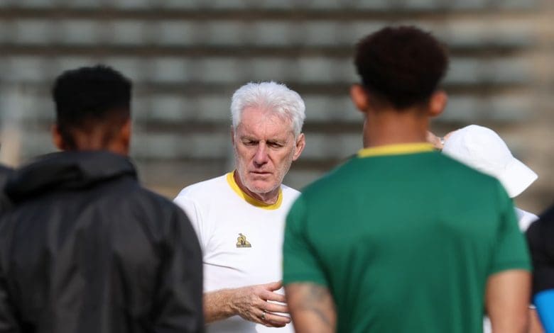 Hugo Broos on duty with the Bafana Bafana national team