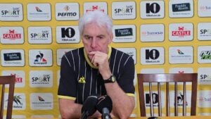 Hugo Broos during a media briefing in Polokwane
