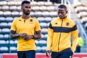 Inacio Miguel and Thabo Cele of Kaizer Chiefs