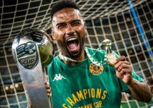 Inacio Miguel of Kaizer Chiefs with Nedbank Cup trophy