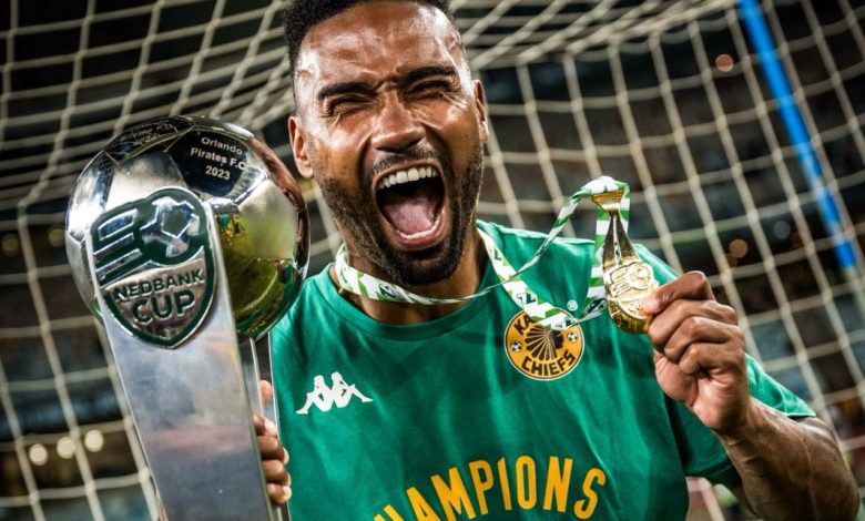 Inacio Miguel of Kaizer Chiefs with Nedbank Cup trophy