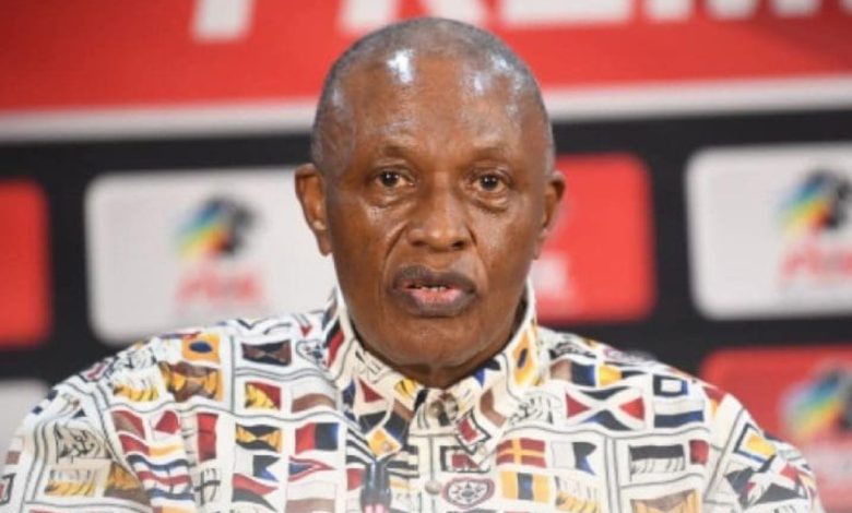 Orlando Pirates chairman Irvin Khoza addressing the media