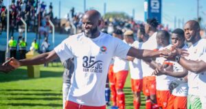 James Chamanga bidding farewell to his teammates at Red Arrows FC