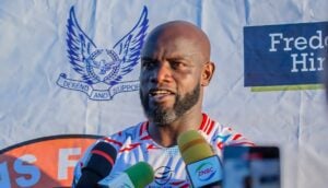 James Chamanga speaking to the media in Zambia