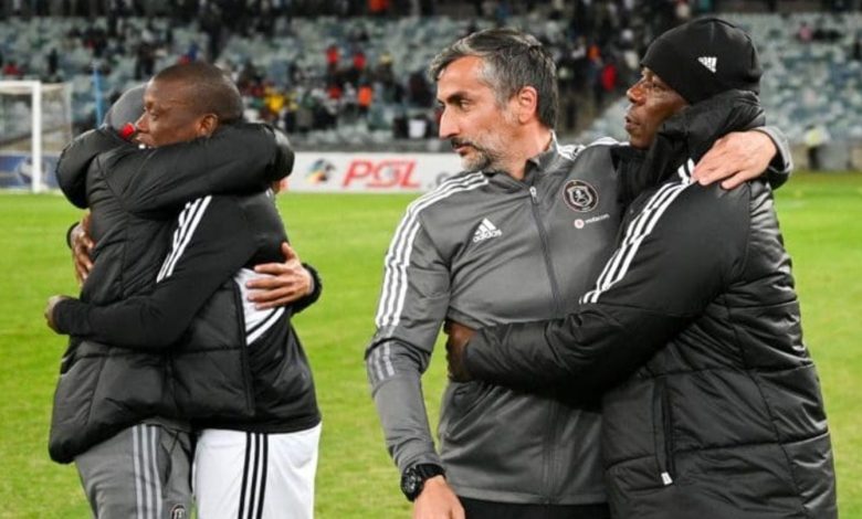 Orlando Pirates coach Jose Riveiro and Mandla Ncikazi