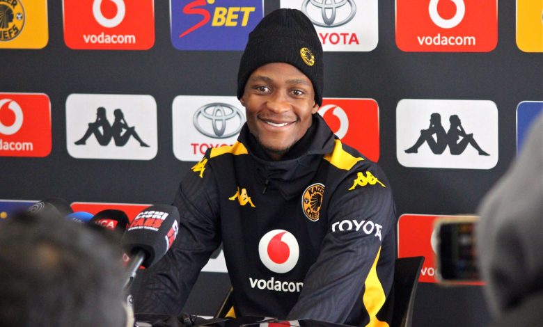 Kaizer Chiefs midfielder George Matlou at Naturena addressing the media