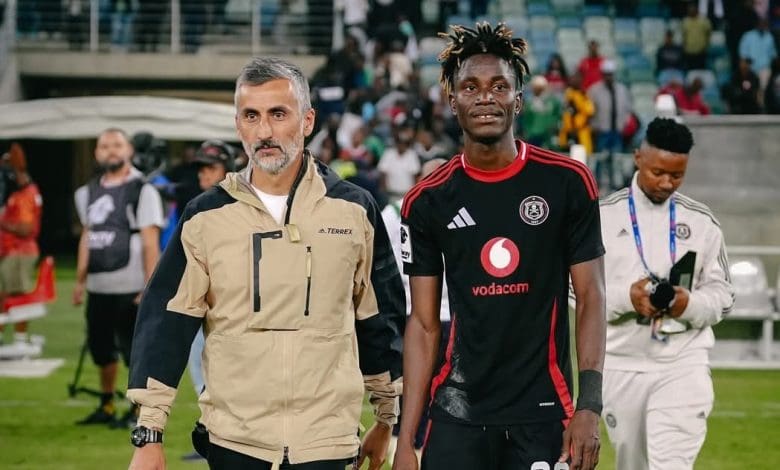 Karim Kimvuidi and Jose Riveiro at Orlando Pirates