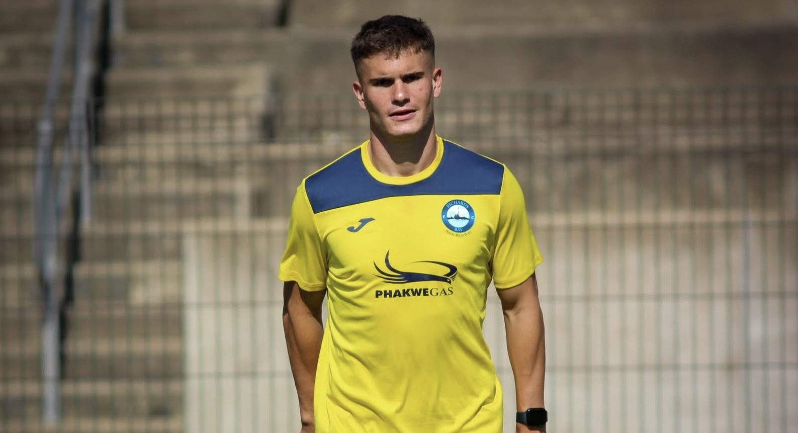 Richards Bay FC defender Keegan Allan warming up