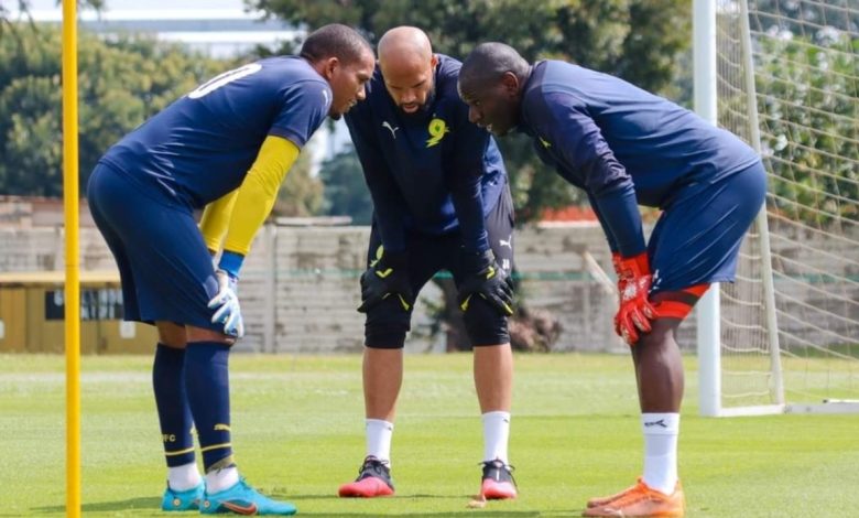 Mamelodi Sundowns' highly-rated goalkeepers during training.