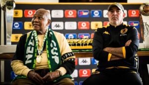 Nasreddine Nabi and Dr Kaizer Motaung at Kaizer Chiefs