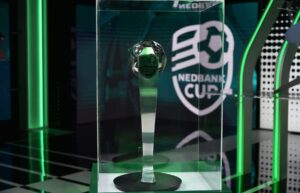 General View/ Nedbank Cup Trophy during the 2025 Nedbank Cup Quarter Final Draw at Supersport Studio in Johannesburg on 17 February 2025