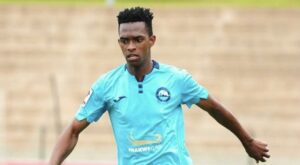Richards Bay FC defender Nkosikhona Ndaba in action