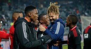 Orlando Pirates in action against Golden Arrows in Jose Riveiro's last match