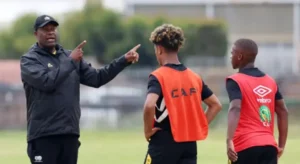 Amajita head coach Raymond Mdaka during a training session