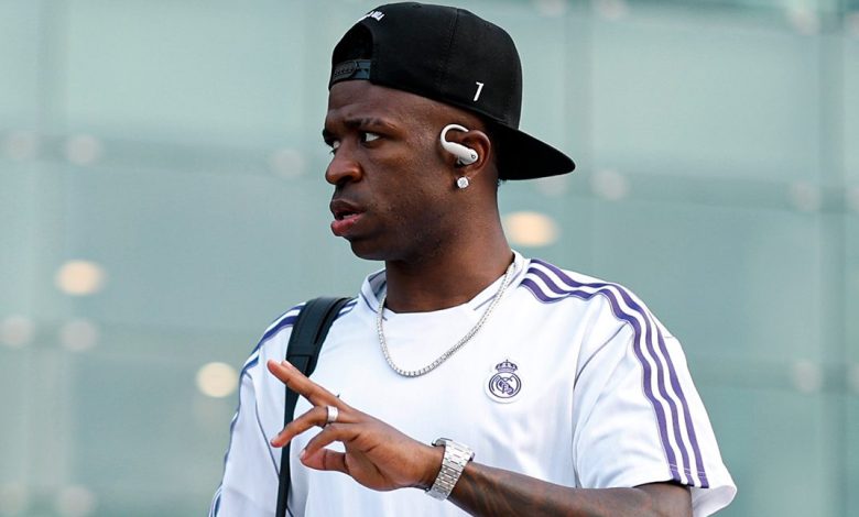 Real Madrid and Brazil star Vinicius Jr walking