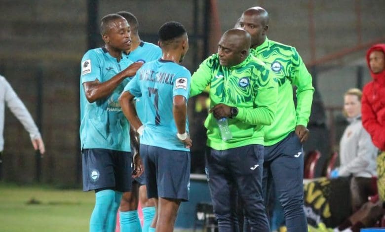 Richards Bay FC coaches Ronnie Gabriel, Papi Zothwane and Siboniso Gumede