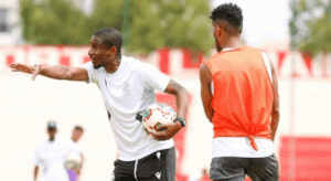 Coach Rulani Mokwena during a training session at Wydad Athletic Club