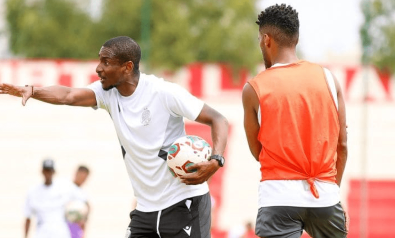 Coach Rulani Mokwena during a training session at Wydad Athletic Club