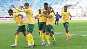 SA U-20 players celebrating a goal