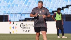 Stellenbosch FC coach Steve Barker giving instructions at training