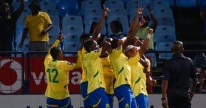 Mamelodi Sundowns players in celebratory mood