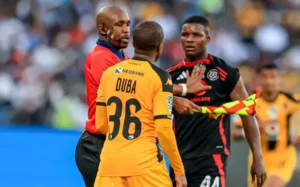 Wandile Duba and Mbekezeli Mbokazi in Soweto Derby Nedbank Cup final fight