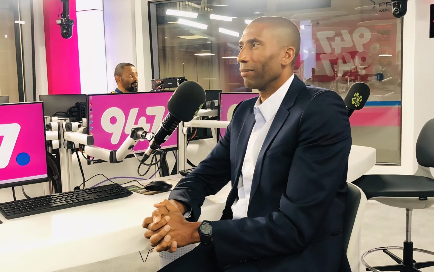  Former Marumo Gallants coach Abdeslam Ouaddou during a live radio interview 