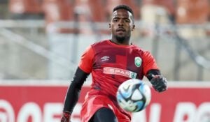 AmaZulu FC goalkeeper Andile Mbanjwa during the warm-up